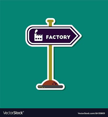 Paper sticker on stylish background sign factory vector image