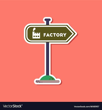 Paper sticker on stylish background sign factory vector image