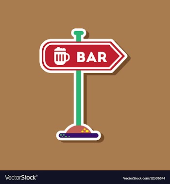 Paper sticker on stylish background sign of bar vector image