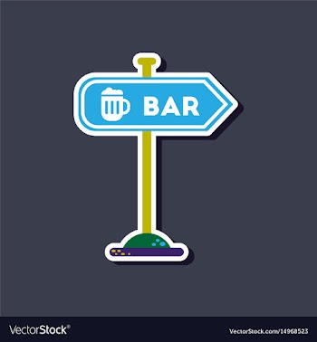 Paper sticker on stylish background sign of bar vector image