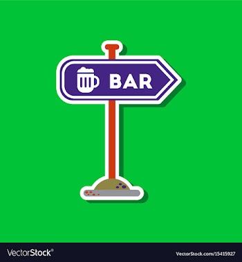Paper sticker on stylish background sign of bar vector image