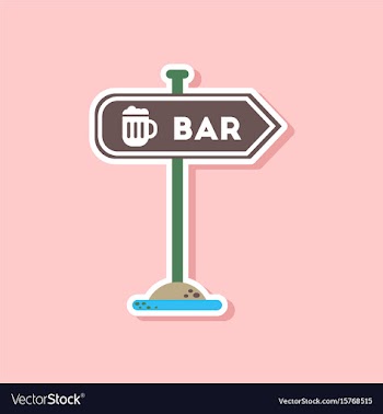 Paper sticker on stylish background sign of bar vector image