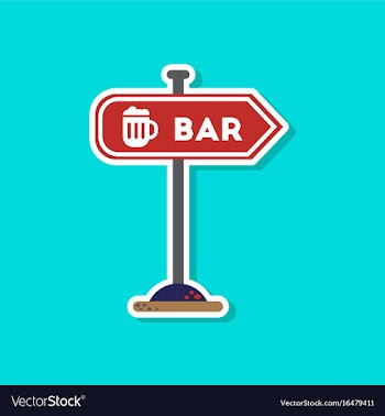 Paper sticker on stylish background sign of bar vector image
