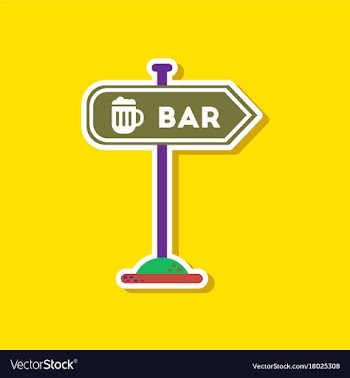 Paper sticker on stylish background sign of bar vector image