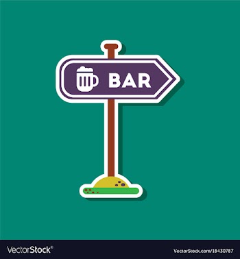 Paper sticker on stylish background sign of bar vector image