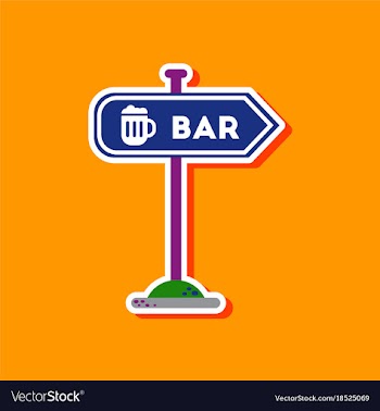 Paper sticker on stylish background sign of bar vector image
