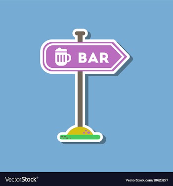 Paper sticker on stylish background sign of bar vector image