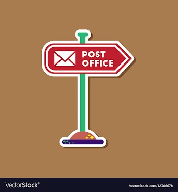 Paper sticker on stylish background sign post vector image