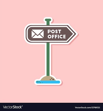 Paper sticker on stylish background sign post vector image