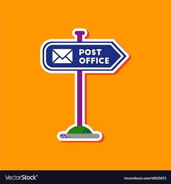 Paper sticker on stylish background sign post vector image