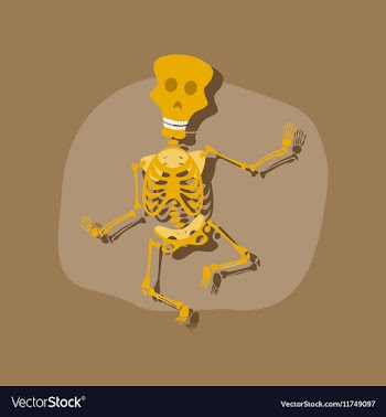 Paper sticker on stylish background skeleton vector image
