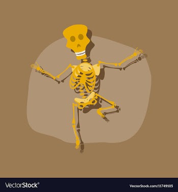 Paper sticker on stylish background skeleton vector image