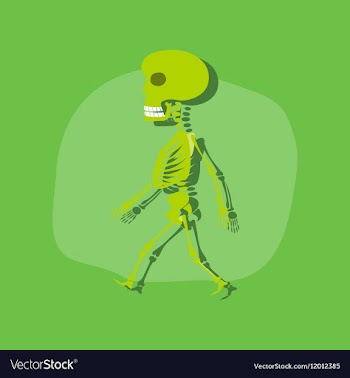 Paper sticker on stylish background skeleton vector image