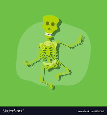 Paper sticker on stylish background skeleton vector image