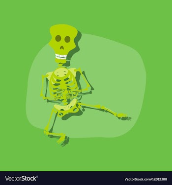 Paper sticker on stylish background skeleton vector image