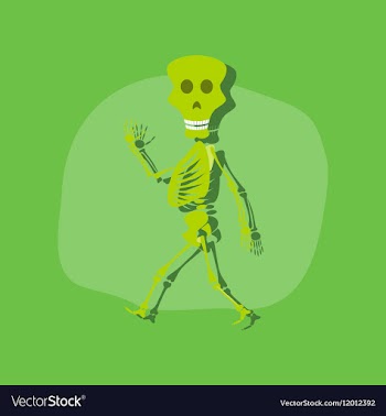 Paper sticker on stylish background skeleton vector image