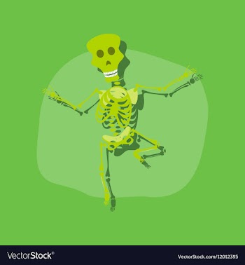 Paper sticker on stylish background skeleton vector image