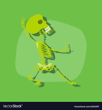 Paper sticker on stylish background skeleton vector image
