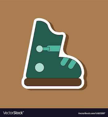 Paper sticker on stylish background ski boots vector image