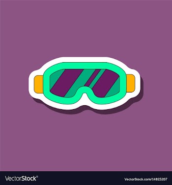 Paper sticker on stylish background ski goggles vector image