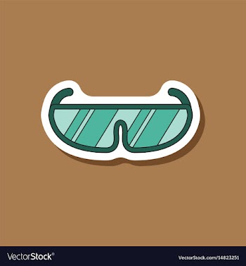 Paper sticker on stylish background ski goggles vector image