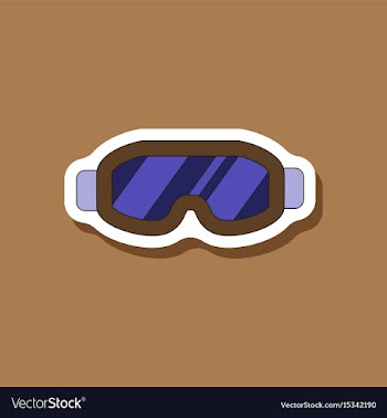 Paper sticker on stylish background ski goggles vector image