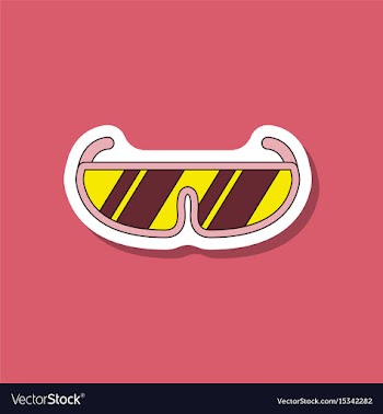 Paper sticker on stylish background ski goggles vector image