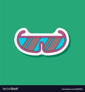 Paper sticker on stylish background ski goggles vector image