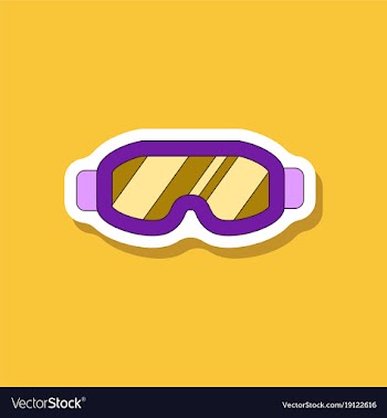 Paper sticker on stylish background ski goggles vector image