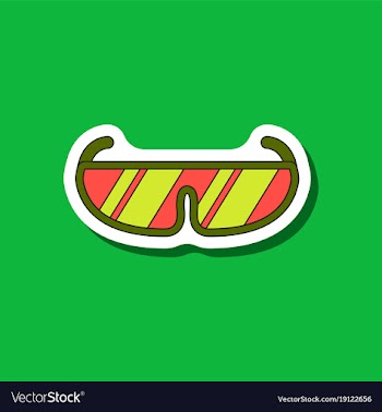Paper sticker on stylish background ski goggles vector image