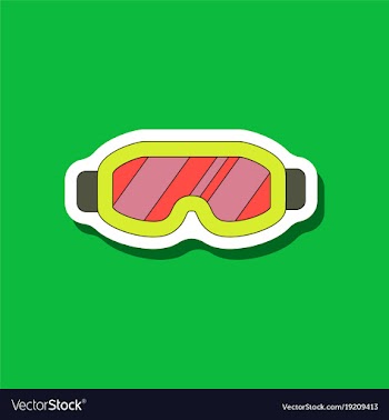 Paper sticker on stylish background ski goggles vector image