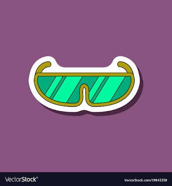 Paper sticker on stylish background ski goggles vector image