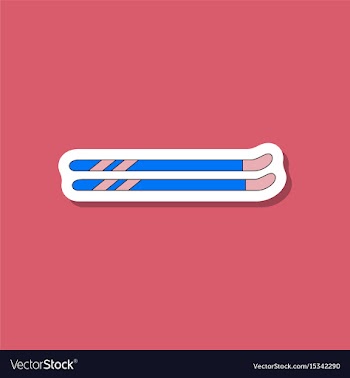 Paper sticker on stylish background ski vector image