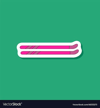Paper sticker on stylish background ski vector image