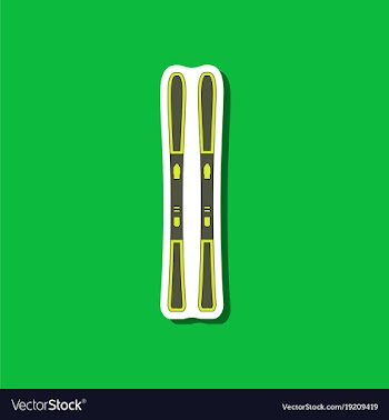 Paper sticker on stylish background ski vector image