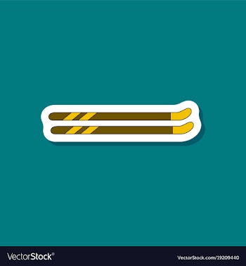 Paper sticker on stylish background ski vector image
