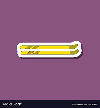 Paper sticker on stylish background ski vector image