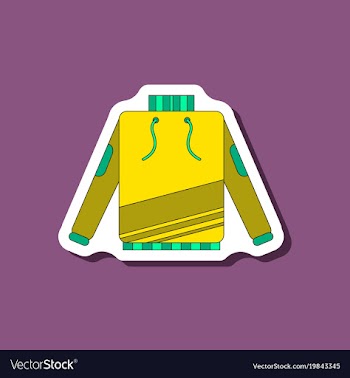 Paper sticker on stylish background skiing sweater vector image