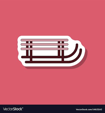 Paper sticker on stylish background sleigh vector image