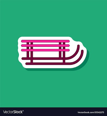 Paper sticker on stylish background sleigh vector image