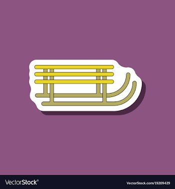 Paper sticker on stylish background sleigh vector image