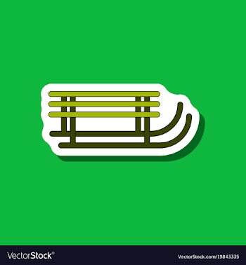 Paper sticker on stylish background sleigh vector image
