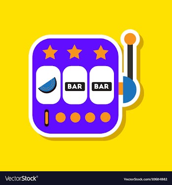 Paper sticker on stylish background slot machine vector image