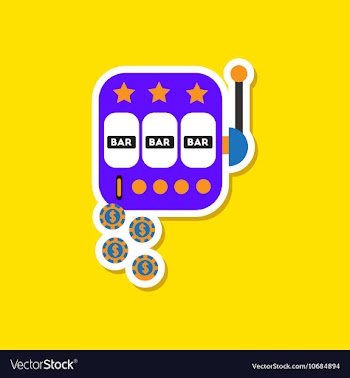 Paper sticker on stylish background slot machine vector image