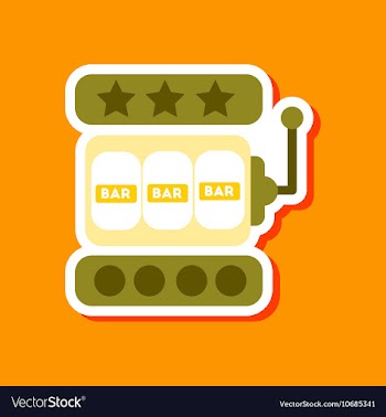 Paper sticker on stylish background slot machine vector image