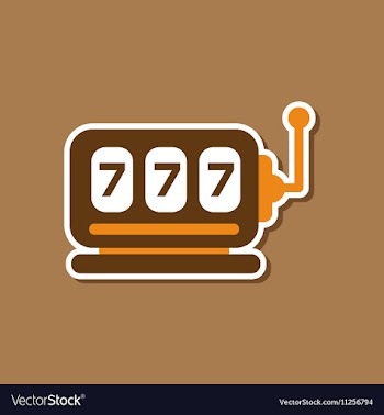 Paper sticker on stylish background slot machine vector image
