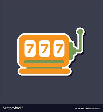 Paper sticker on stylish background slot machine vector image