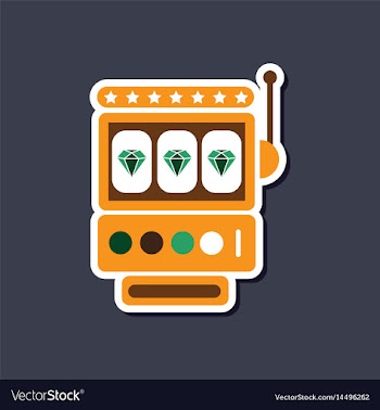 Paper sticker on stylish background slot machine vector image