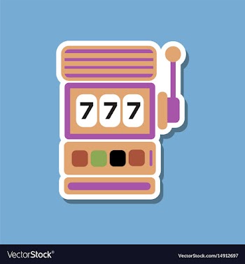 Paper sticker on stylish background slot machine vector image