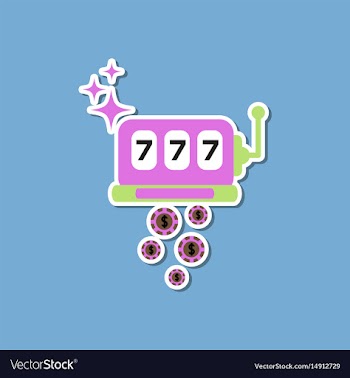 Paper sticker on stylish background slot machine vector image